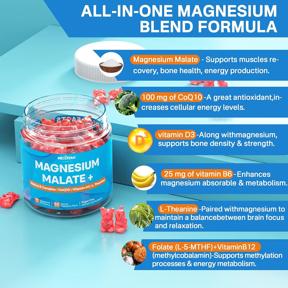 Nextdia Magnesium Malate Gummies with CoQ10