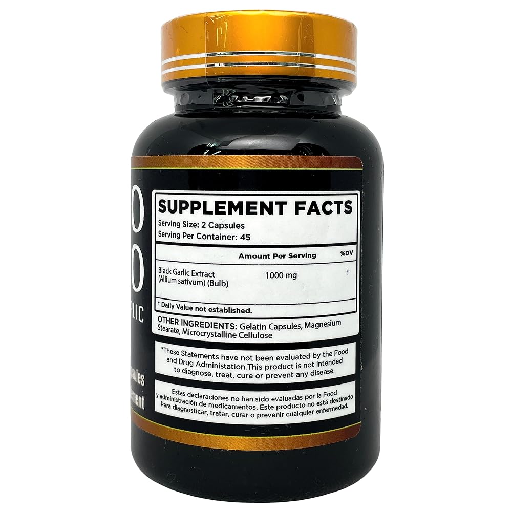 Productos El Colibri Black Garlic Extract 1000mg - 90 Capsules - image 2
