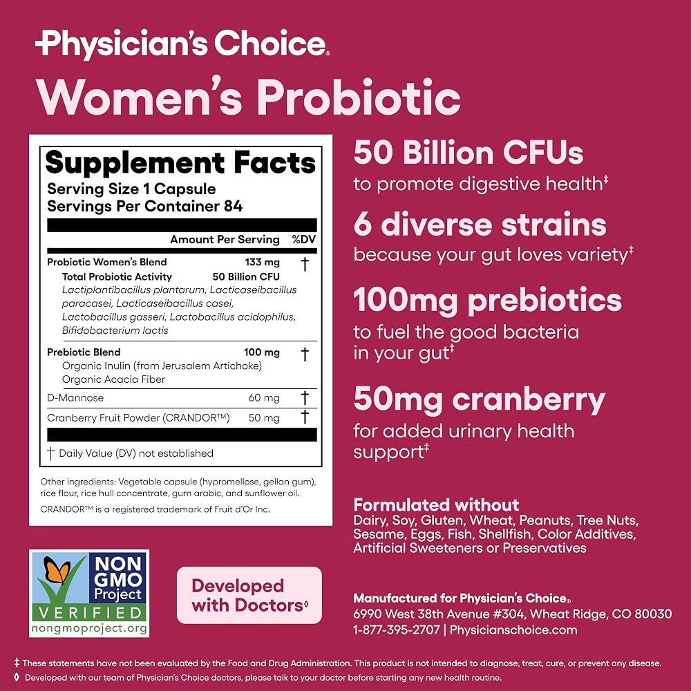 Physician's Choice Women's Probiotic 50 Billion CFU - 84 Capsules - image 7