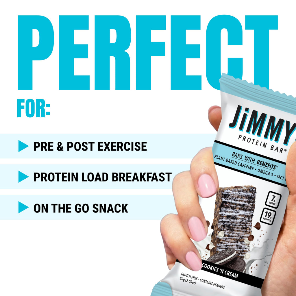 JIMMYBAR Cookies N Cream Protein Bars 19g - 12 Count - image 5