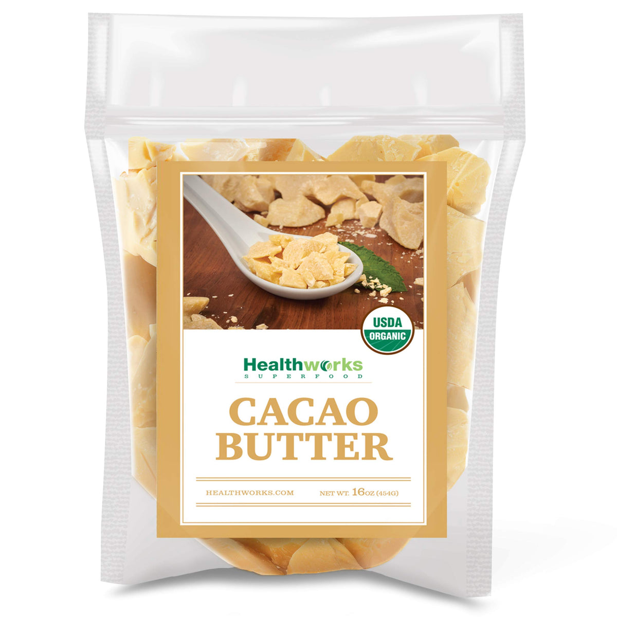 Healthworks Superfoods Organic Cacao Butter Raw Unrefined - 1 lb