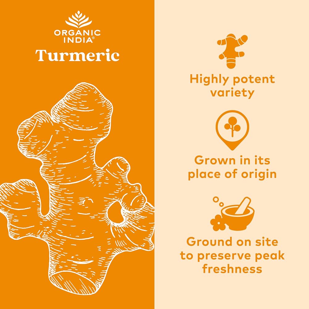 ORGANIC INDIA Turmeric Curcumin with Black Pepper - 180 Capsules - image 2