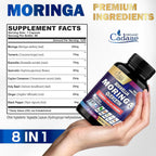 Organic Cadane Moringa Leaf with Turmeric & Boswellia - 90 Vegetarian Capsules - image 2