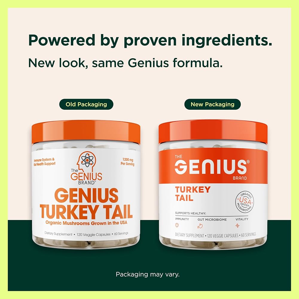 The Genius Brand Turkey Tail Mushroom - 120 Vegetarian Capsules - image 4