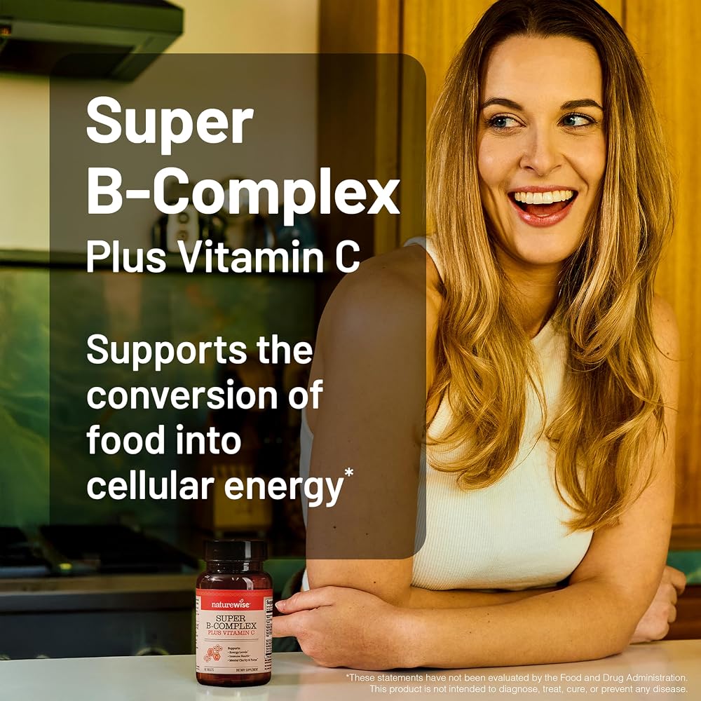 NatureWise Super Vitamin B Complex with Vitamin C - 60 Tablets - image 7