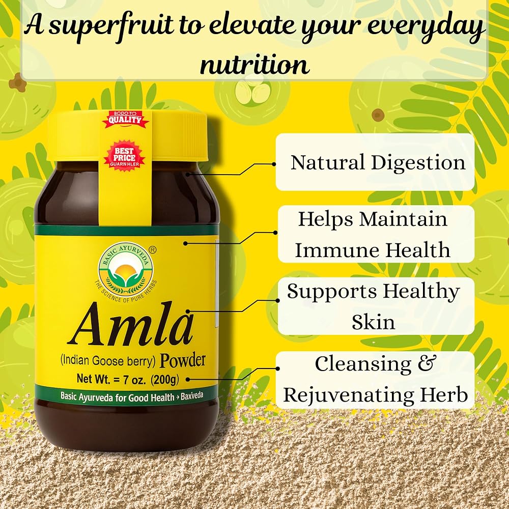 BASIC AYURVEDA Amla Powder Indian Gooseberry - 200g - image 3