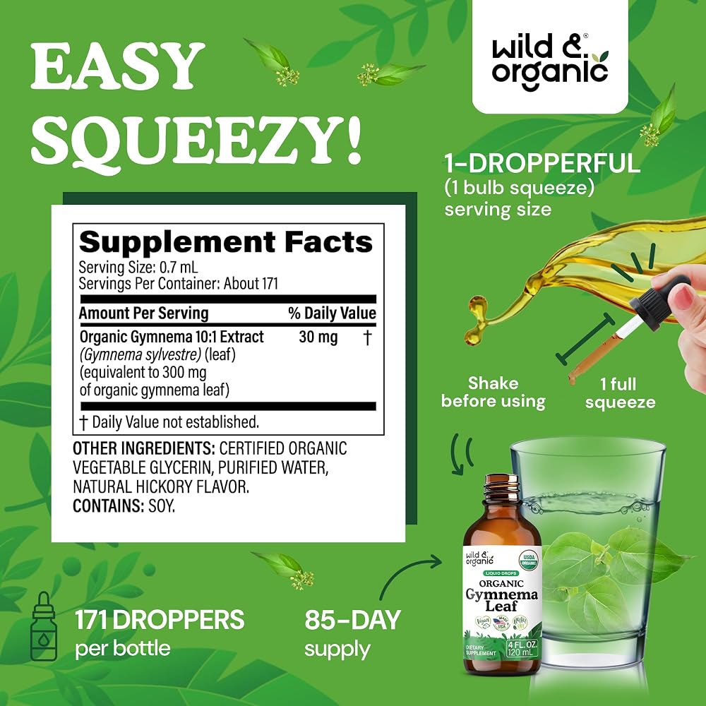 Wild & Organic Gymnema Sylvestre Liquid Extract - Organic Gymnema
