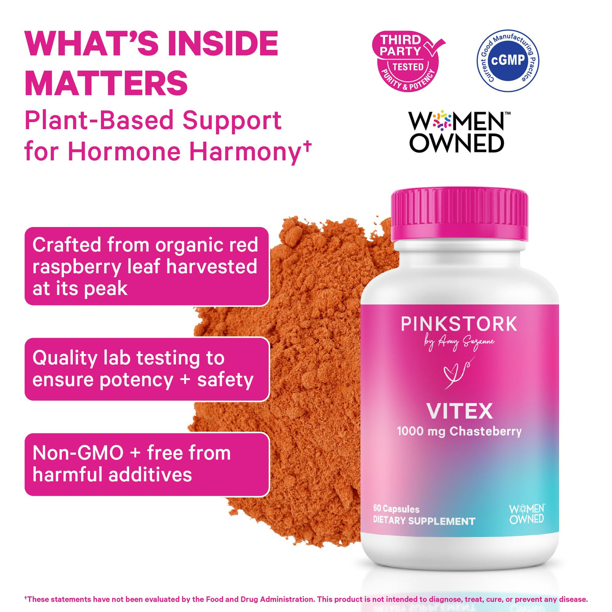 Pink Stork Organic Vitex 1000 mg - 60 Vegan Capsules - image 2