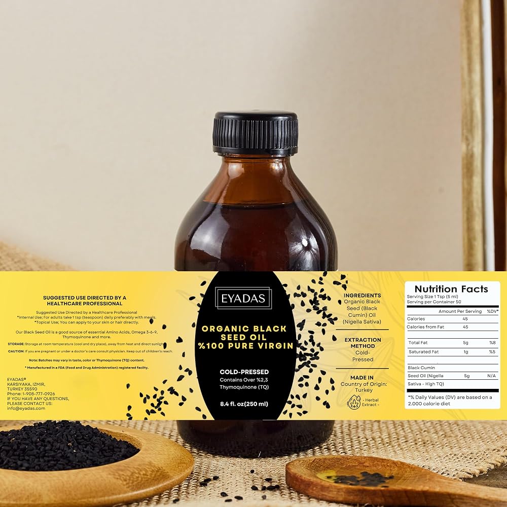 EYADAS Organic Black Seed Oil 8.4 Fl Oz - image 5