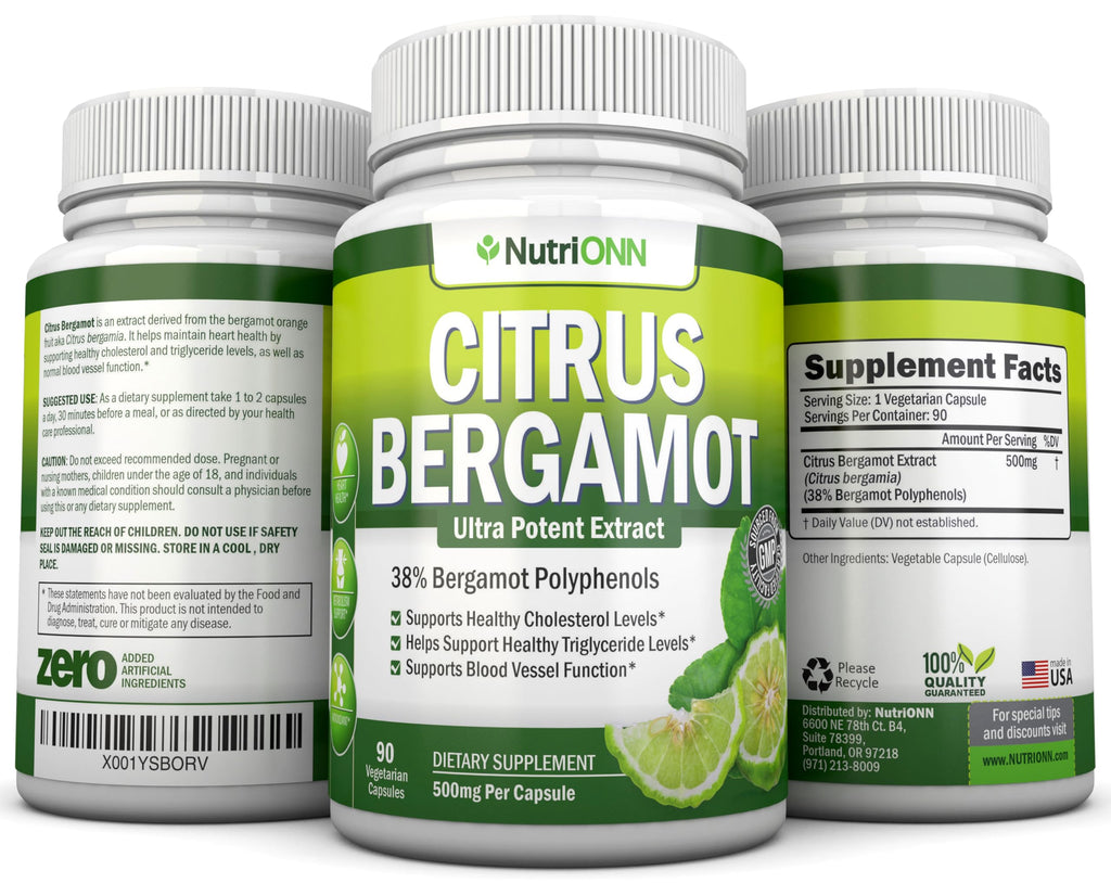 NutriONN Citrus Bergamot 500 mg - 90 Vegetarian Capsules - image 6
