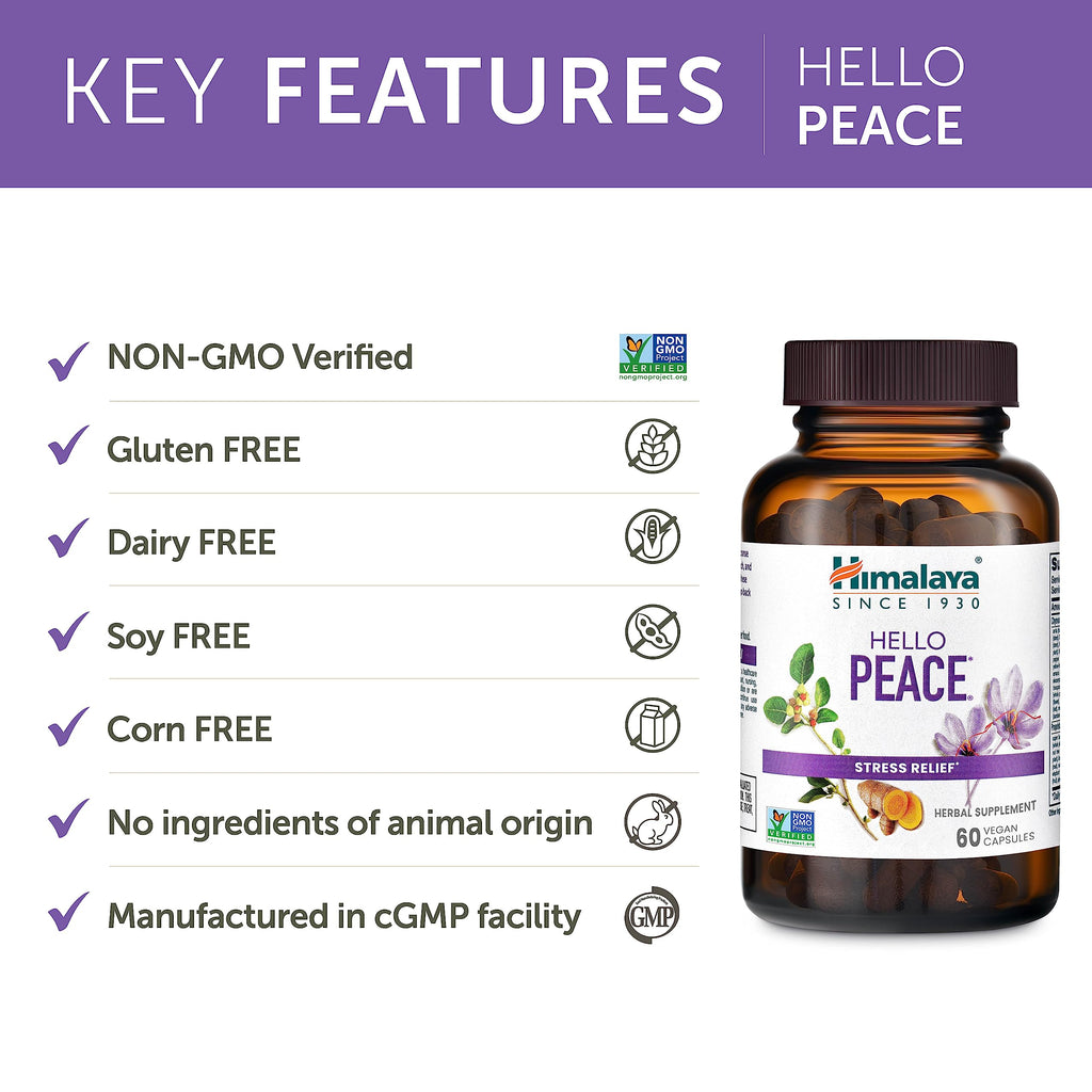 Himalaya Hello Peace Herbal Stress Relief - 60 Capsules - image 5
