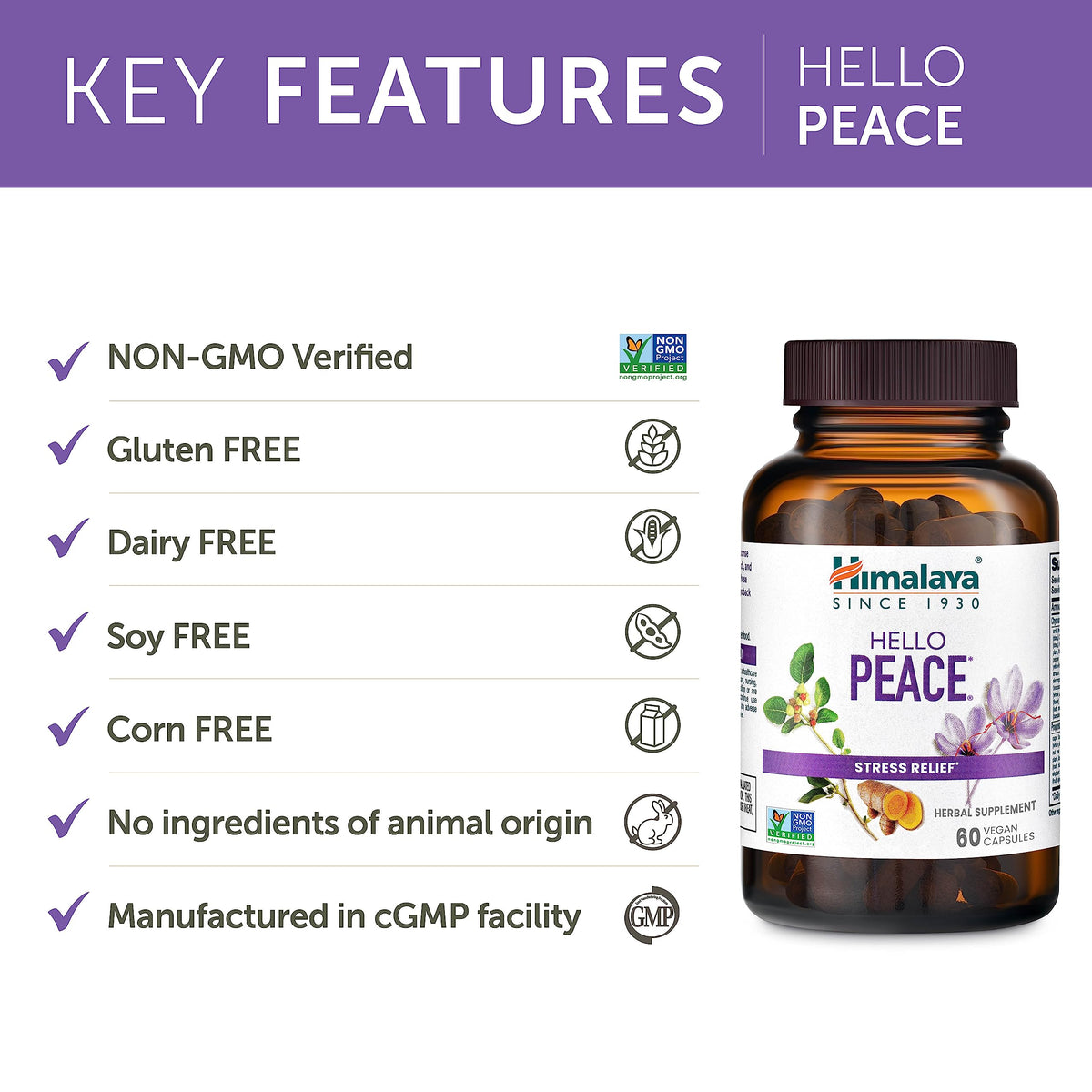 Himalaya Hello Peace Herbal Stress Relief - 60 Capsules - image 5