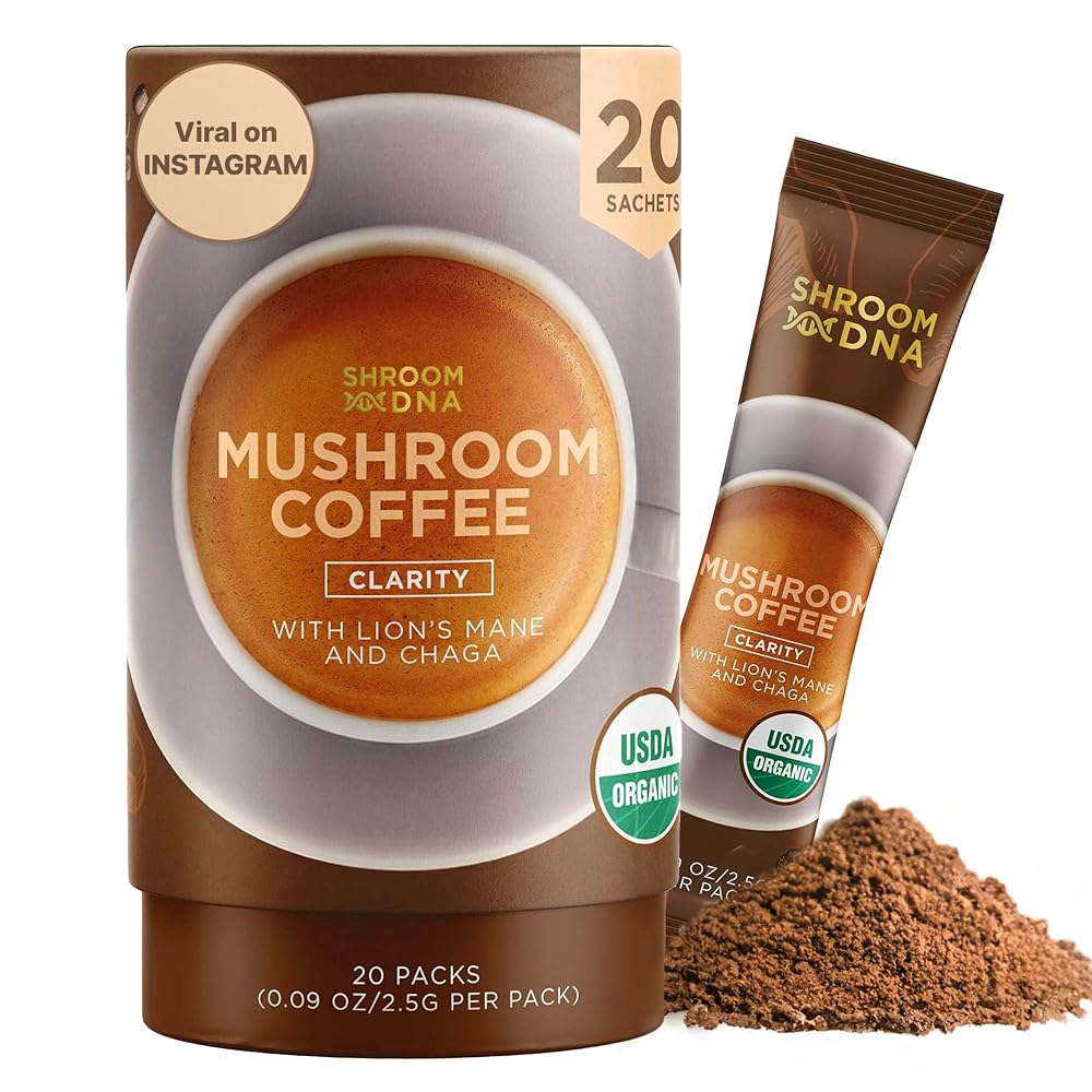 MATCHA DNA ShroomDNA Mushroom Coffee with Lion's Mane & Chaga - 20 Packets