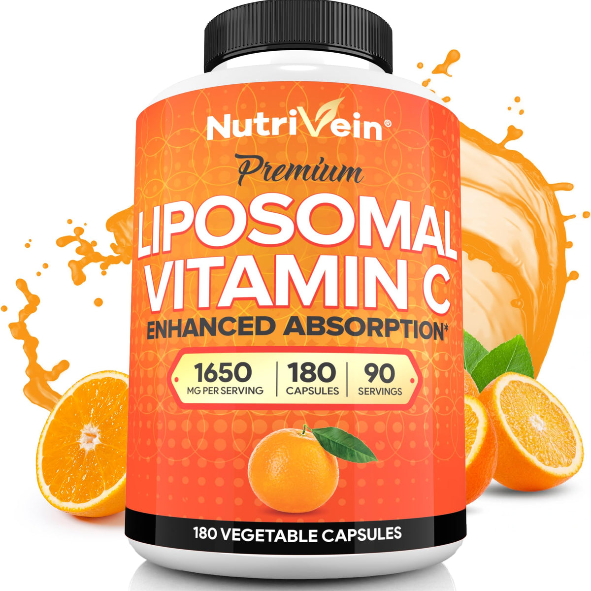 Nutrivein Premium Liposomal Vitamin C 1650mg - 180 Capsules