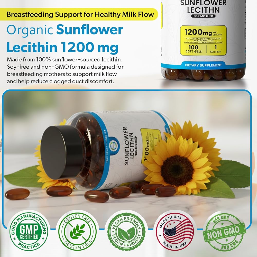 TRUEMED Organic Sunflower Lecithin Breastfeeding Supplement