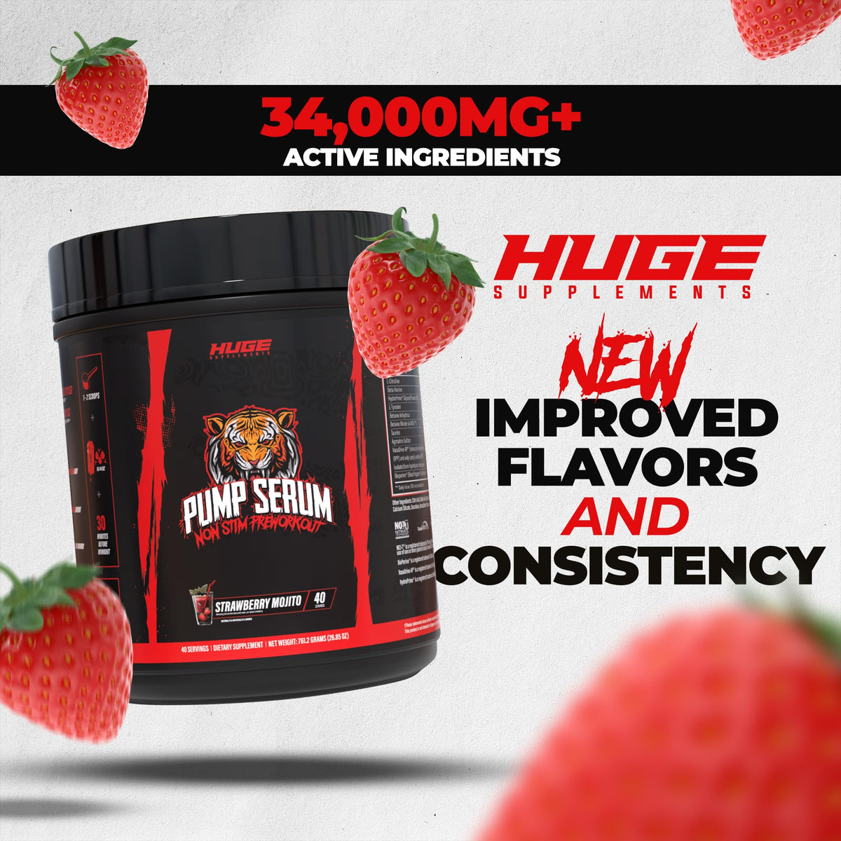 Huge Supplements Pump Serum Non-Stim Pre-Workout - 40 Servings - image 5