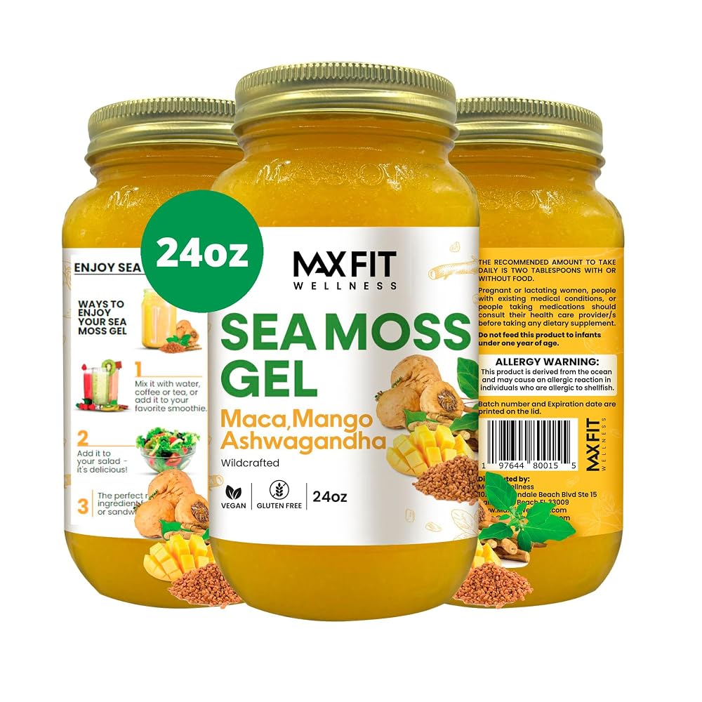 MAX FIT Sea Moss Gel - Pure Wild Crafted Irish Seaweed Moss 24oz