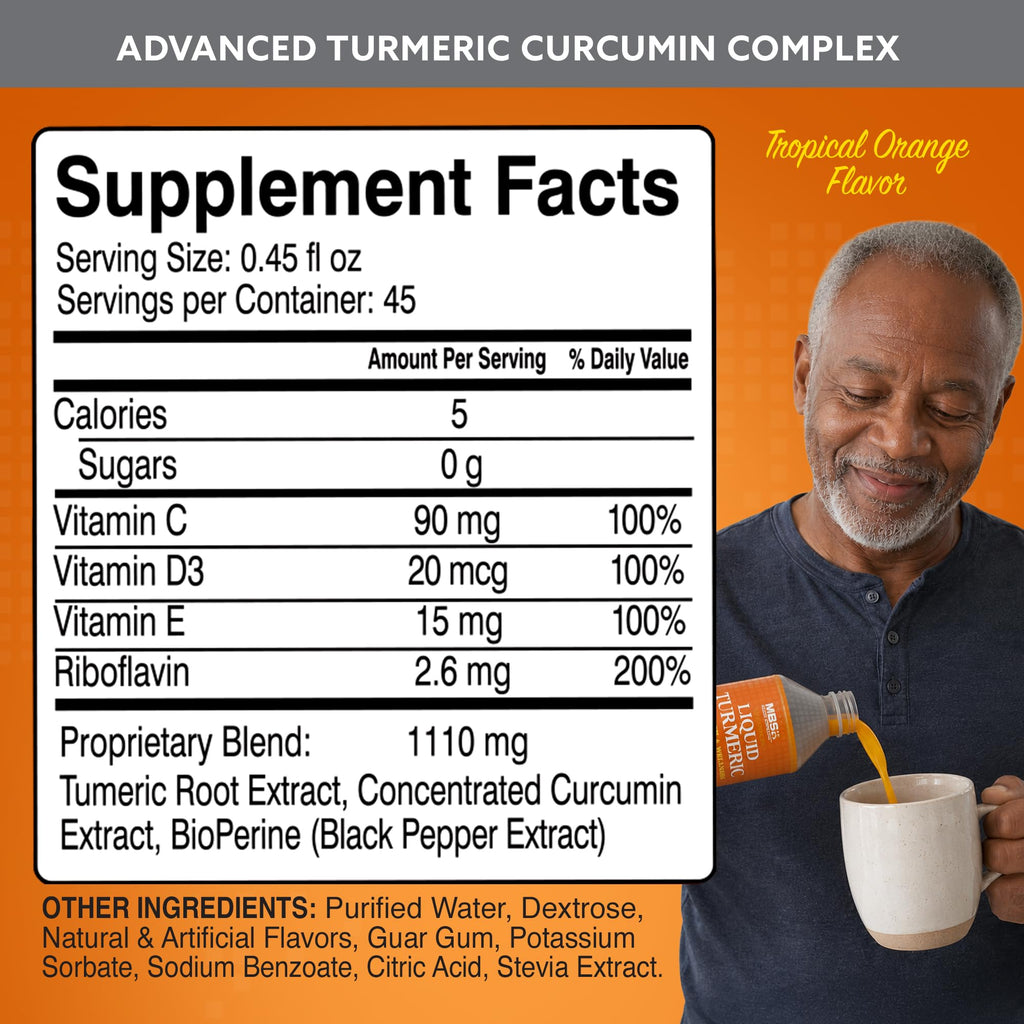 MBS Biotechnology Advanced Liquid Turmeric with Curcumin - 20.3 fl oz - image 8