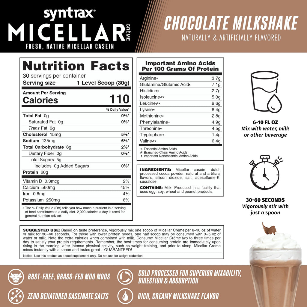 Syntrax Nutrition Micellar Creme Protein Powder