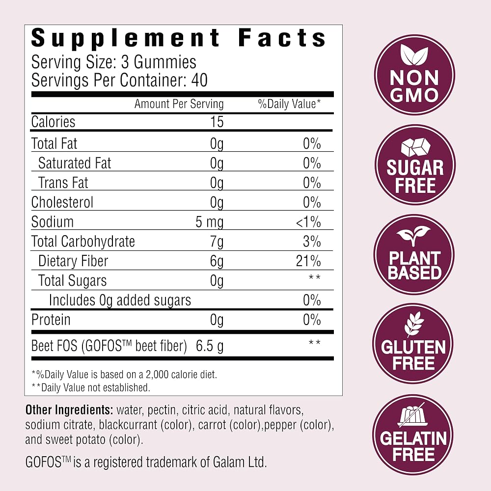 Country Farms Fiber Care Prebiotic Gummies, 6g Fiber - 240 Count - image 2