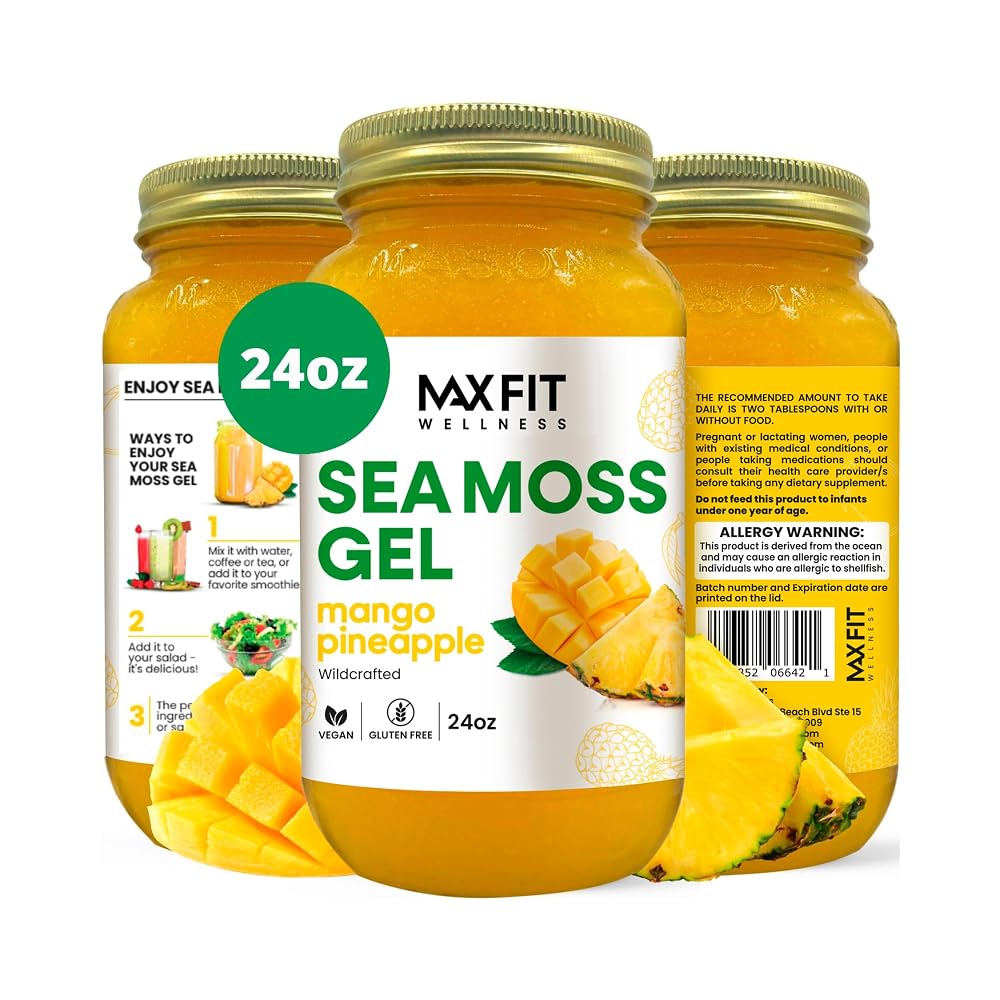 MAX FIT Sea Moss Gel - Pure Wild Crafted Irish Seaweed Moss 24oz