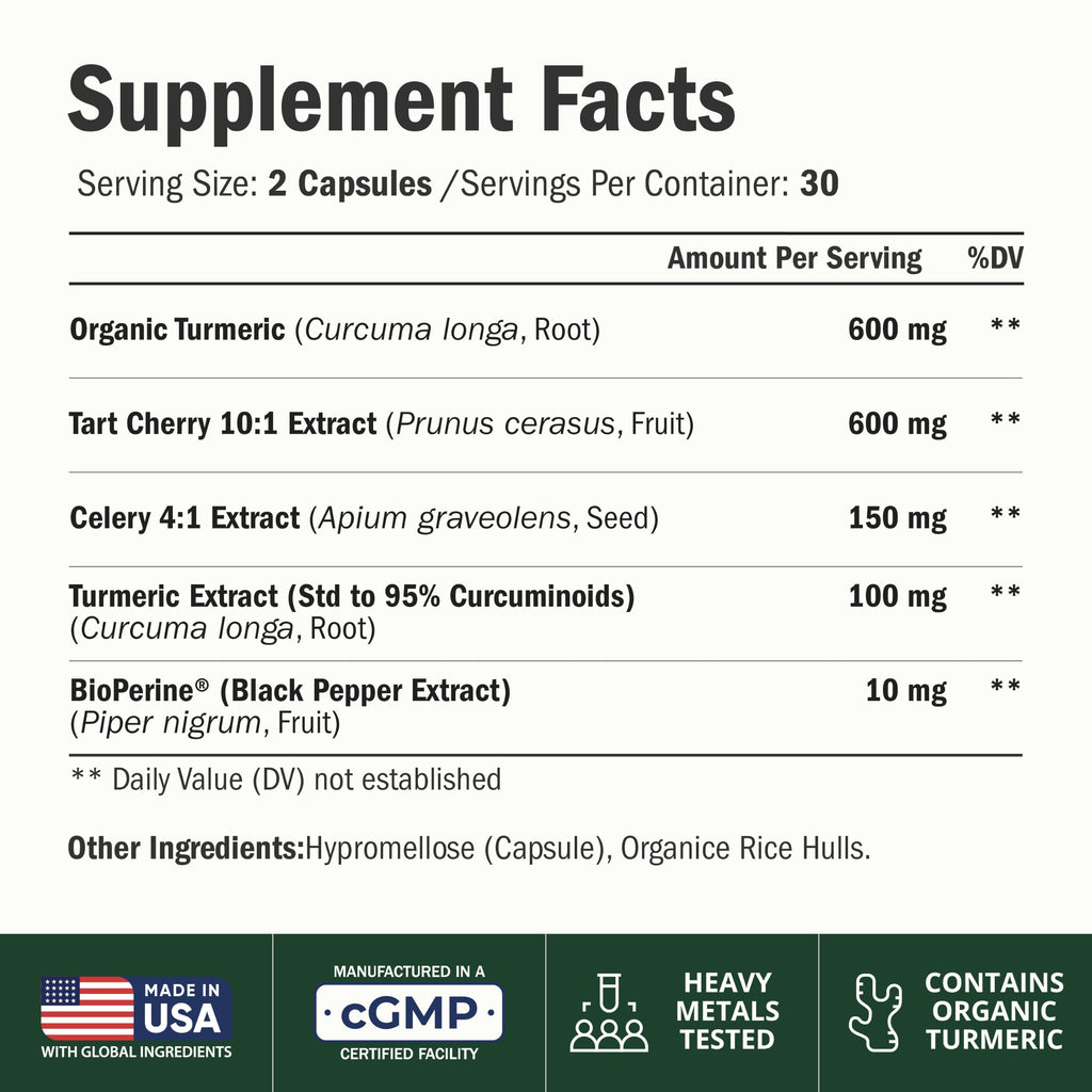 Vimerson Health Tart Cherry Turmeric Capsules for Joint Health - 60 Capsules - image 2