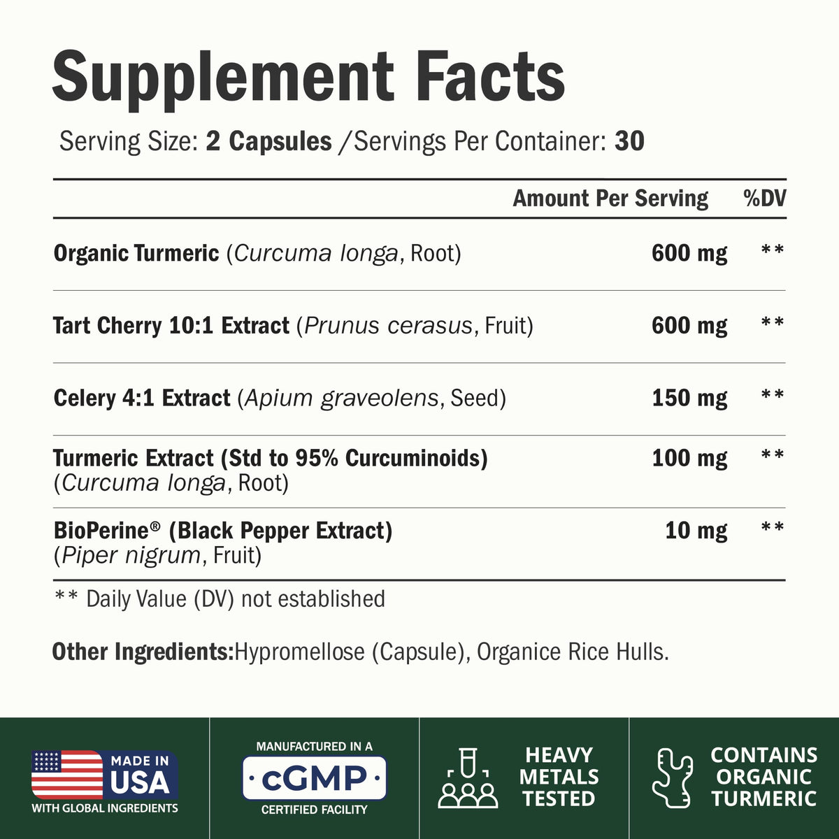 Vimerson Health Tart Cherry Turmeric Capsules for Joint Health - 60 Capsules - image 2
