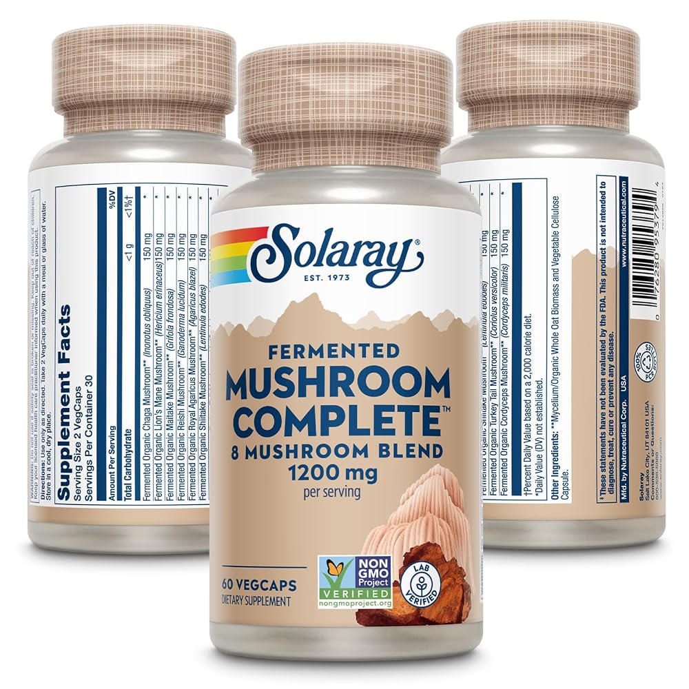 SOLARAY Fermented Mushroom Complete 8-Blend - 60 Vegetarian Capsules - image 2