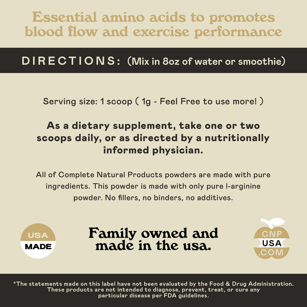 Complete Natural Products L-Arginine Powder Amino Acid - 8oz - image 7