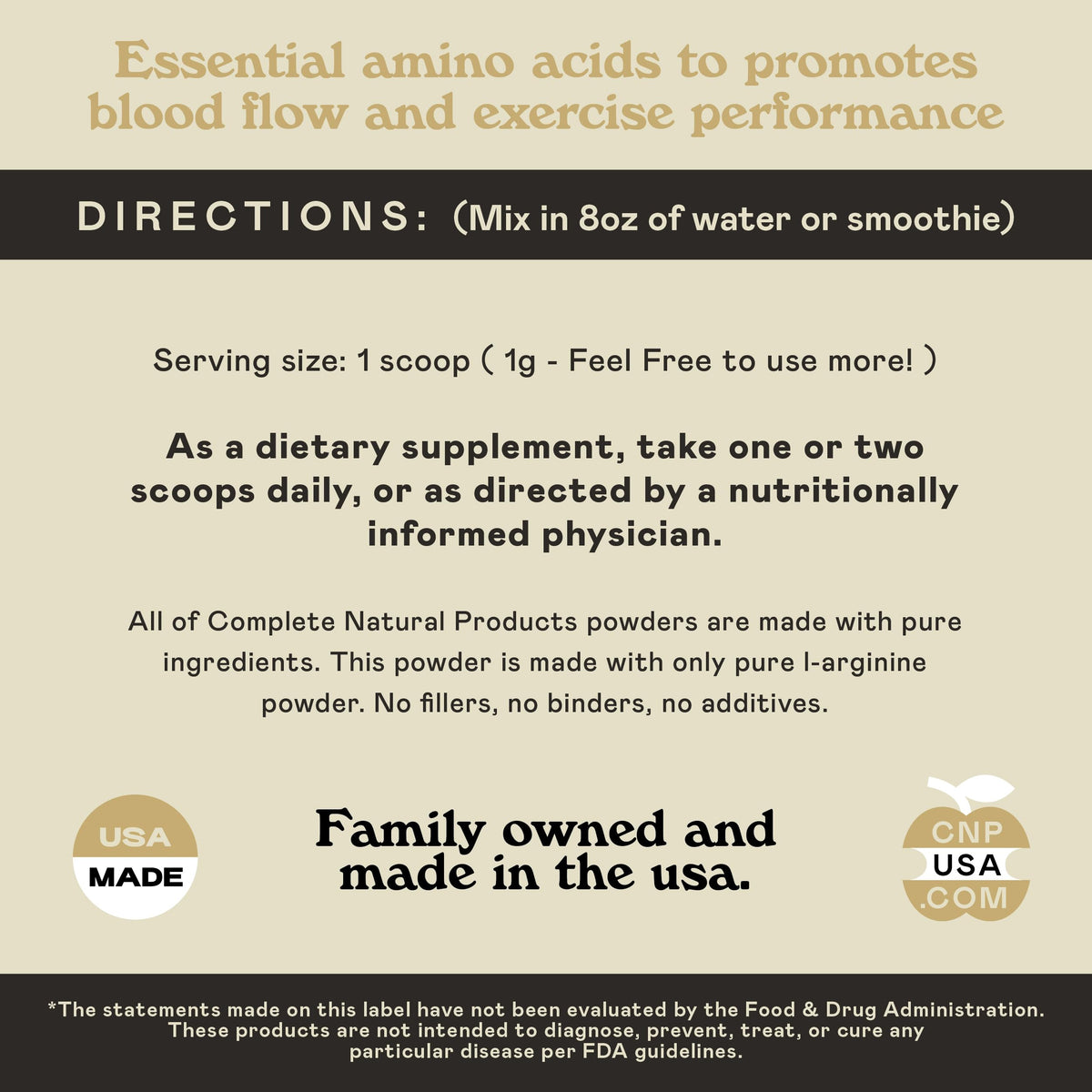 Complete Natural Products L-Arginine Powder Amino Acid - 8oz - image 7