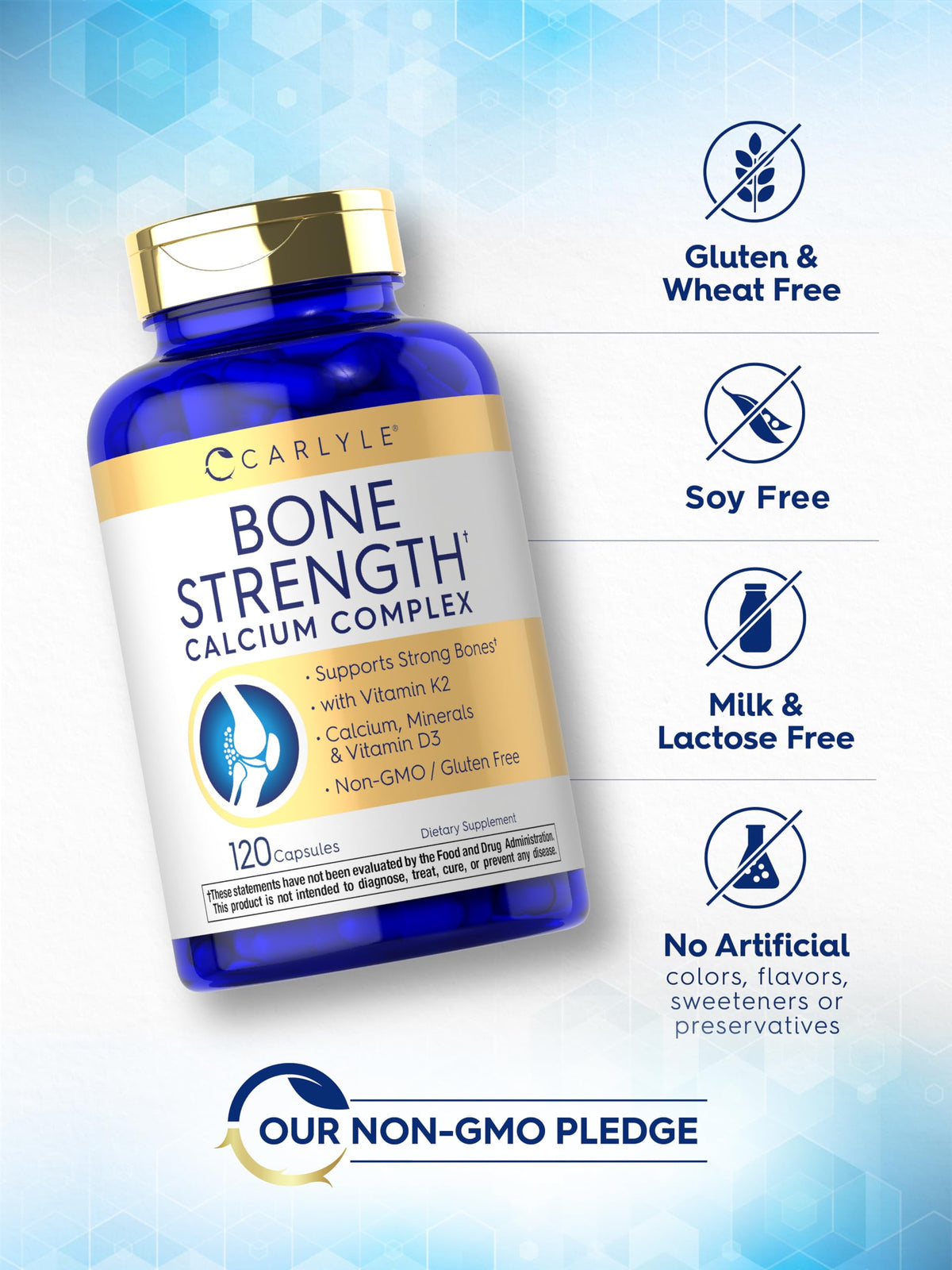 Carlyle Bone Strength Calcium Complex Supplement - 120 Capsules - image 5