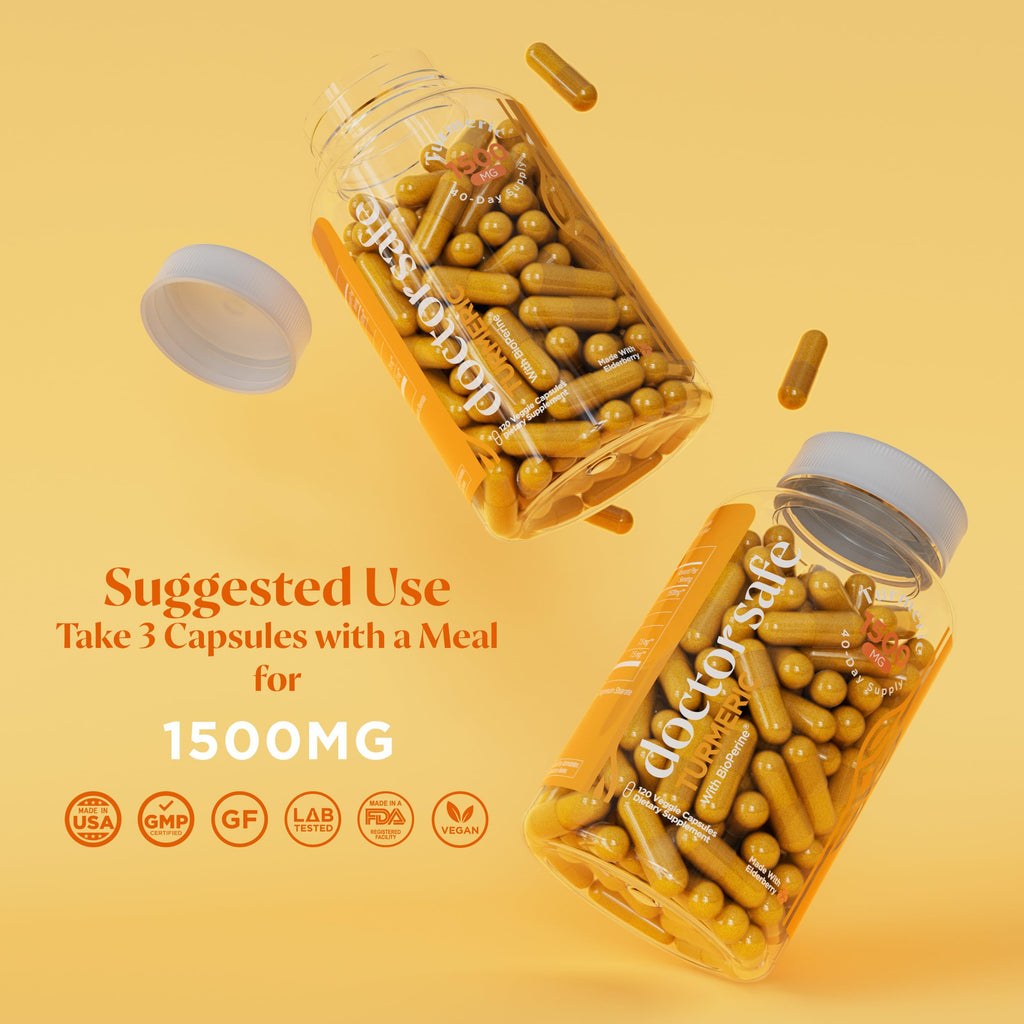 DOCTOR SAFE Turmeric Curcumin with Black Pepper 1500mg - Joint Health