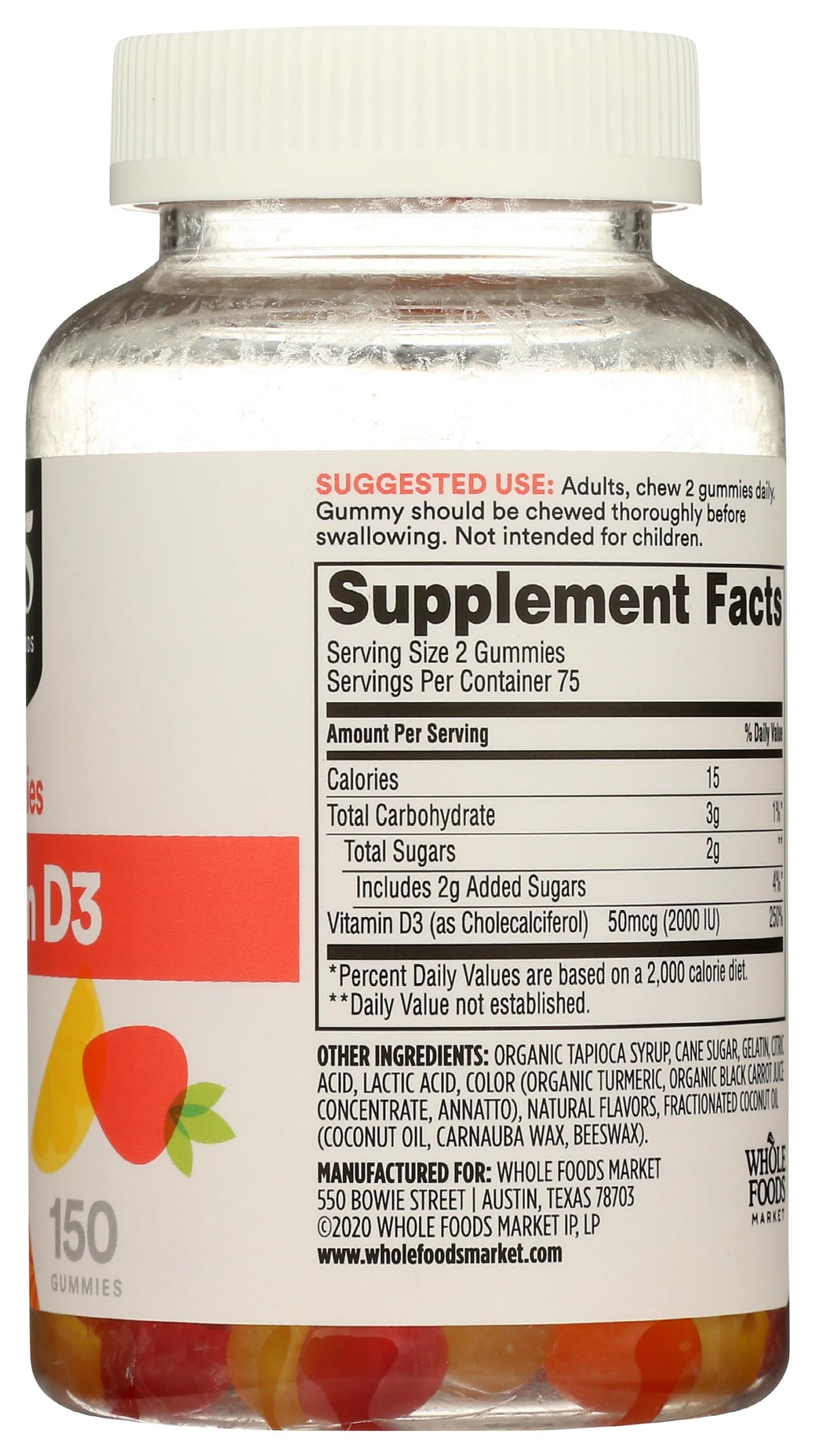 365 by Whole Foods Market Vitamin D3 Gummies - 150 Count - image 7