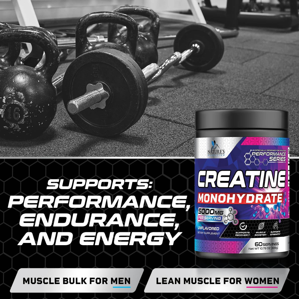 Nature's Nutrition Creatine Monohydrate Micronized Powder - 60 Servings - image 7