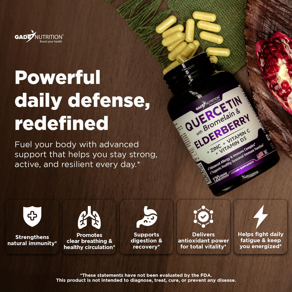 Gade Nutrition Quercetin with Bromelain & Elderberry