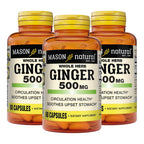 MASON NATURAL Whole Herb Ginger 500 mg - 180 Capsules