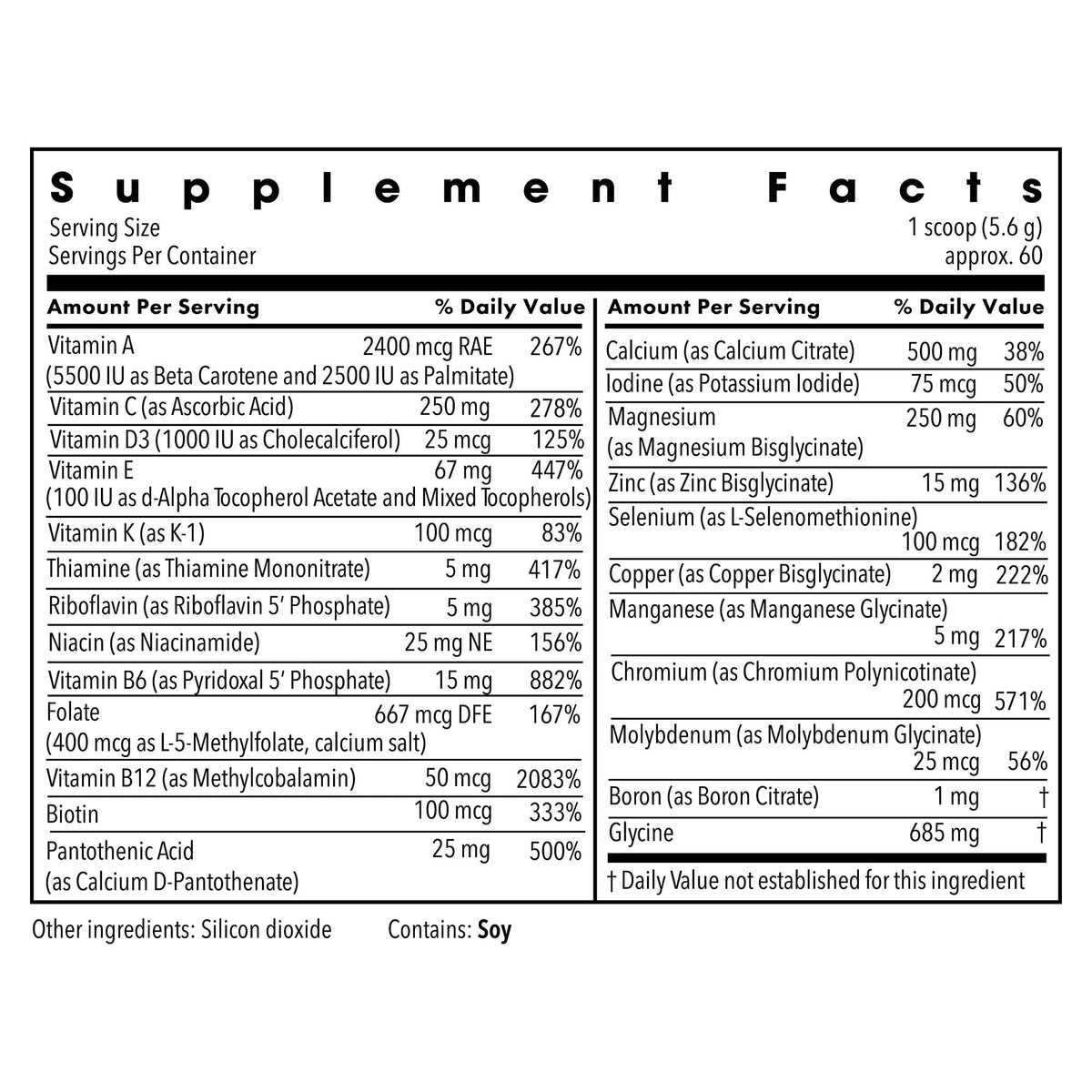 Metabolic Maintenance Vitamin Mineral Base Powder - 11 oz - image 2