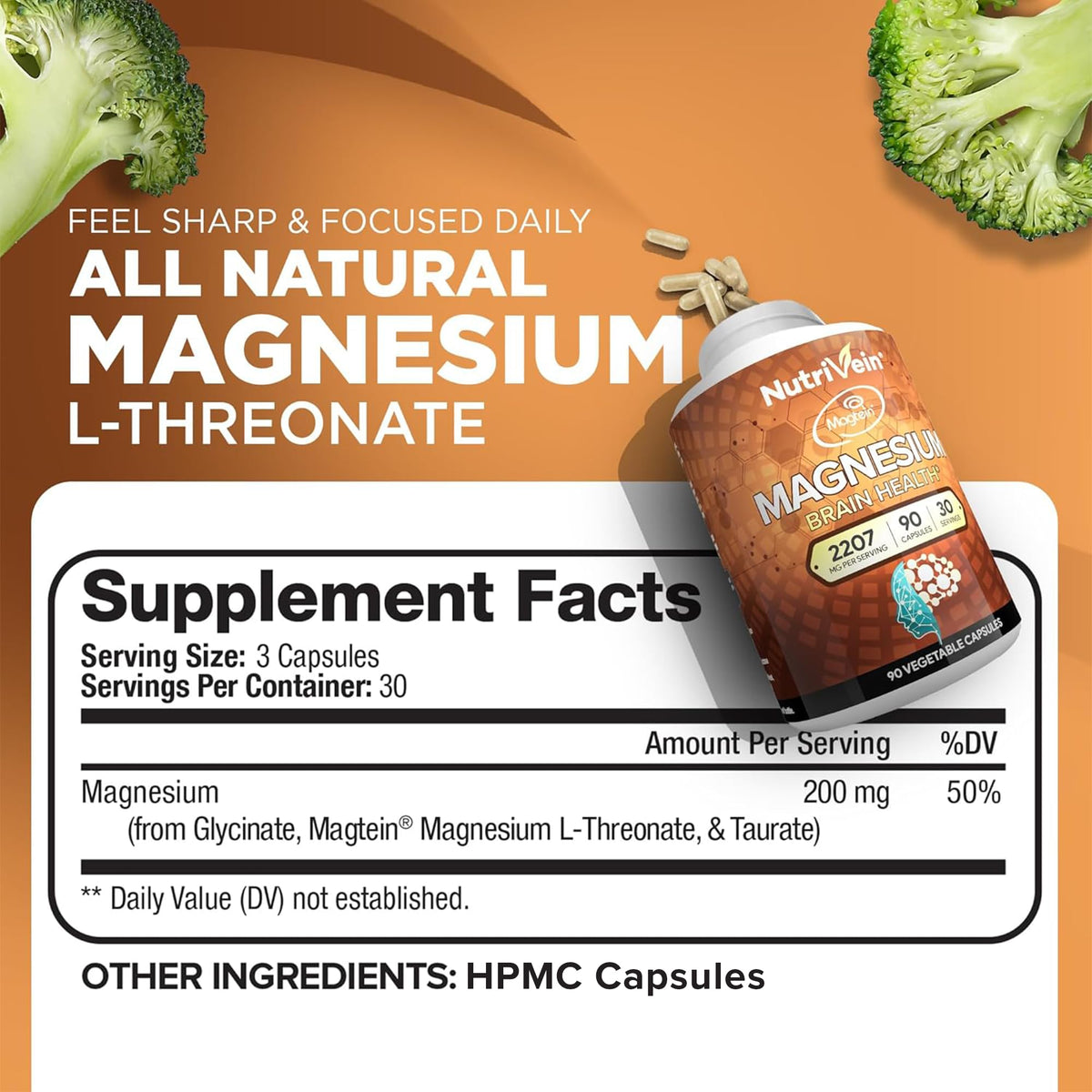 Nutrivein Magnesium L-Threonate 2207mg - 90 Capsules - image 2