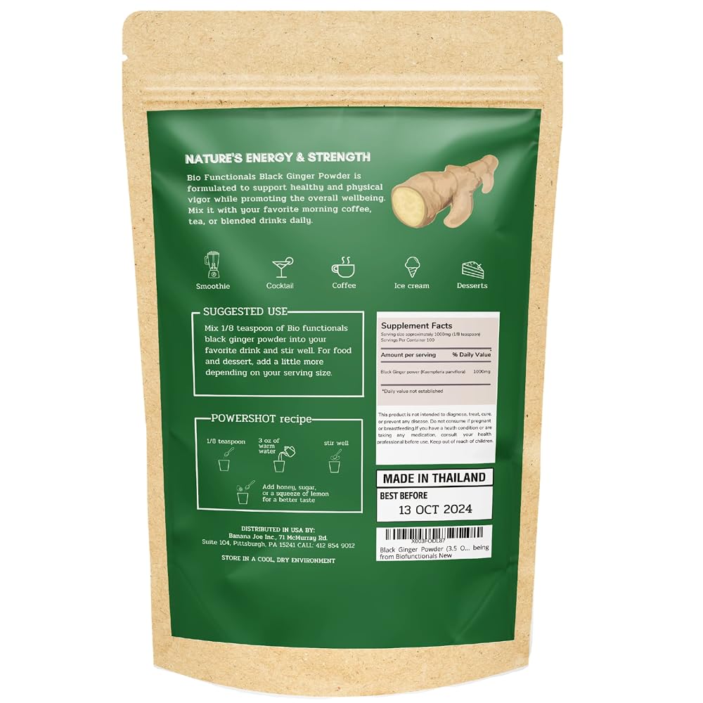 Biofunctionals Thai Black Ginger Powder Extract - 3.5oz - image 6