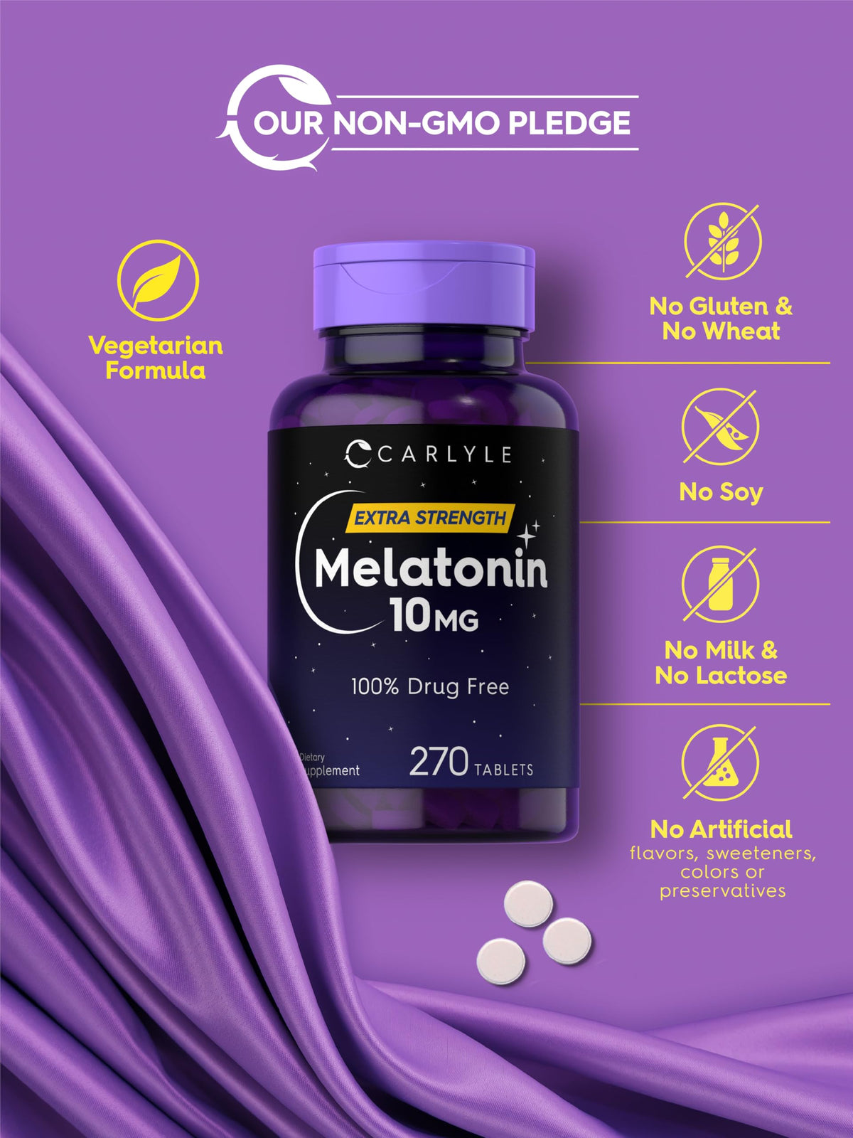 Carlyle Melatonin 10mg with L-Theanine - 270 Tablets - image 5