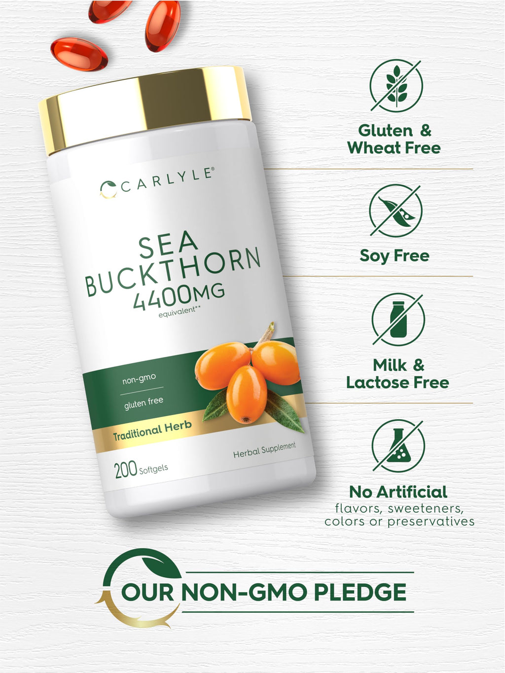 Carlyle Sea Buckthorn Oil Capsules - 200 Softgels - image 5