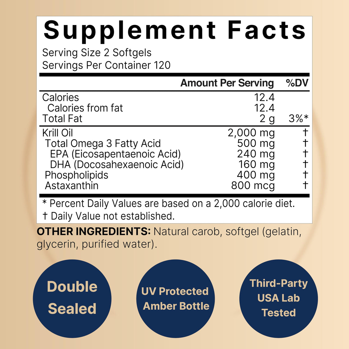 NatureBell Antarctic Krill Oil 2000mg Omega-3 - 240 Softgels - image 2