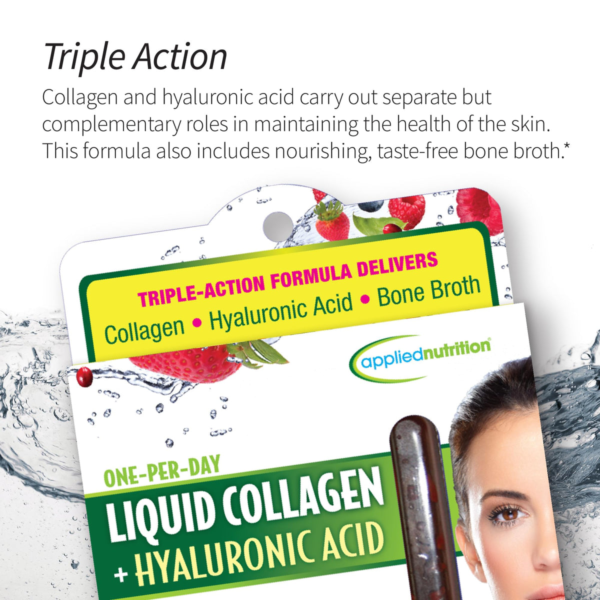 Applied Nutrition Liquid Collagen + Hyaluronic Acid Beauty Drink - 10 Tubes - image 3