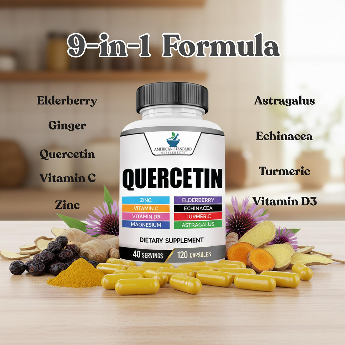 American Standard Supplements Quercetin 1000mg with Zinc & Vitamin C - image 5