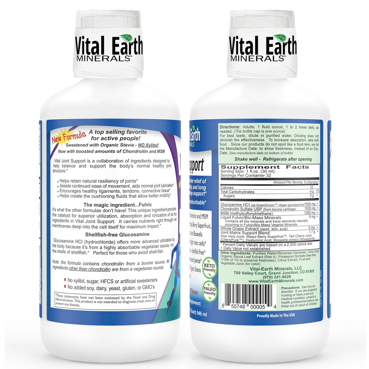 Vital Earth Minerals Liquid Joint Support Supplement - 32 Oz - image 2