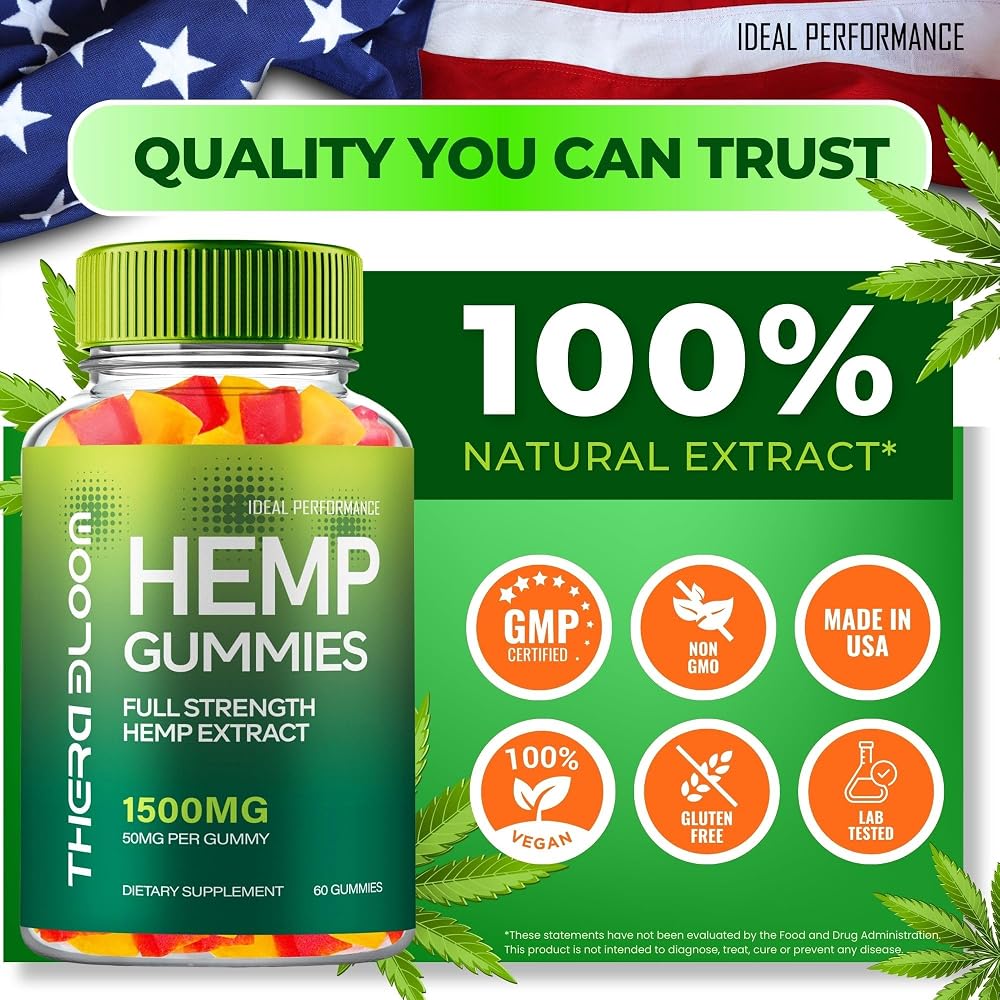 IDEAL PERFORMANCE TheraBloom Hemp Gummies Maximum Strength - 120 Gummies - image 5