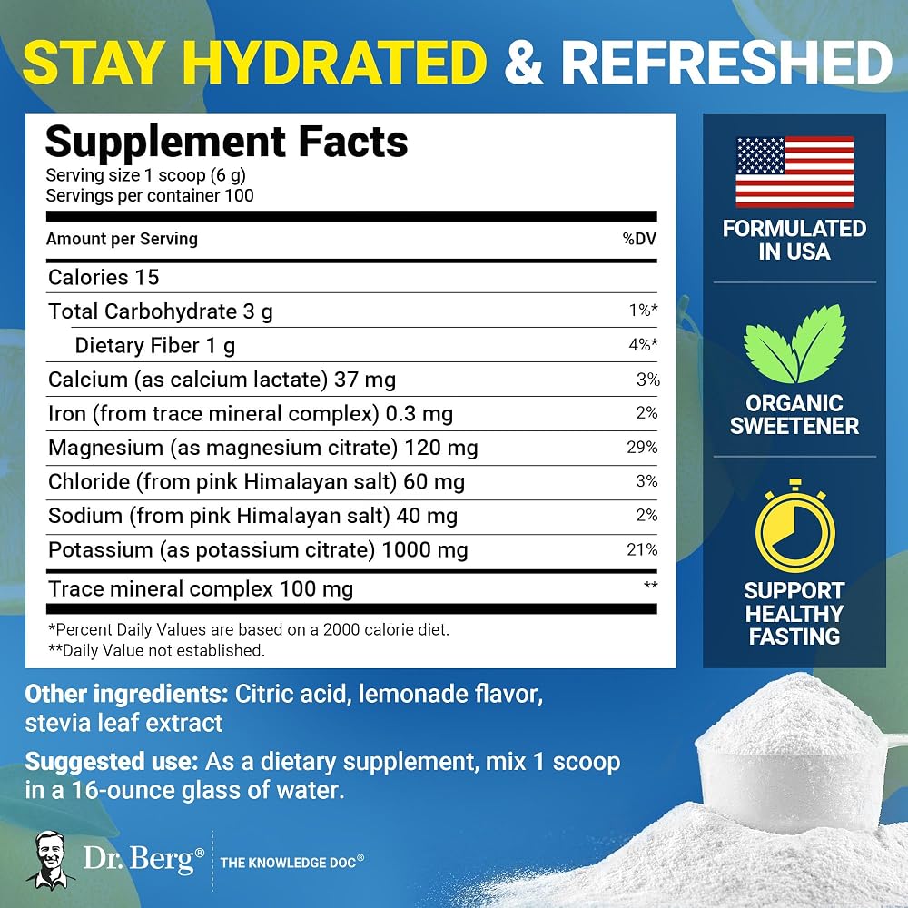 Dr. Berg's Electrolytes Powder Packets & Sports Hydration Electrolyte