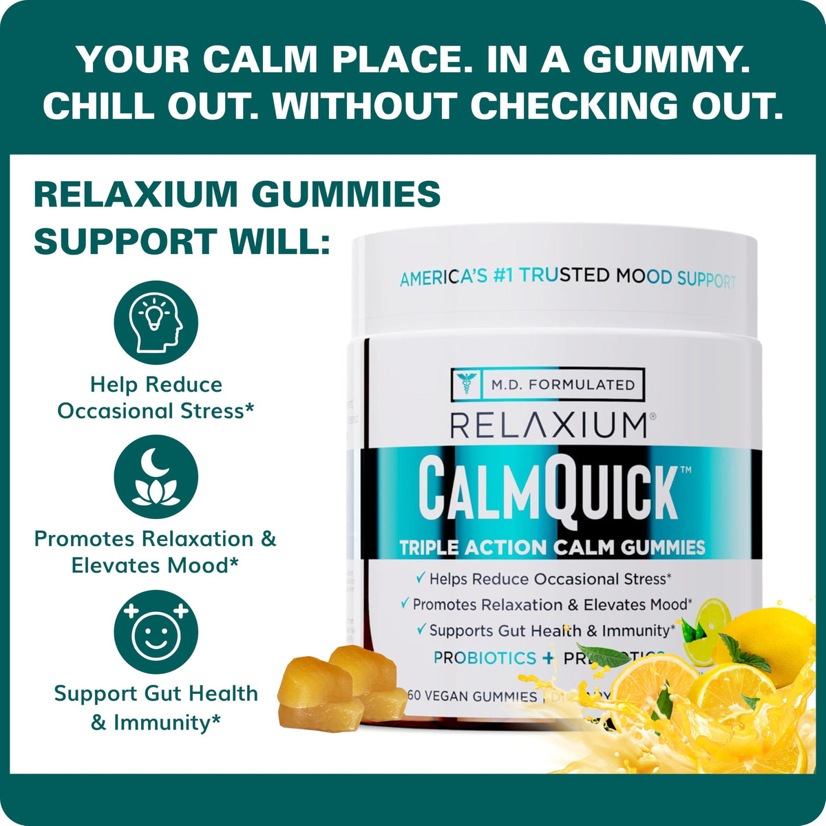 Relaxium Calm Gummies with L-Theanine, Magnesium & B6 - 60ct - image 5