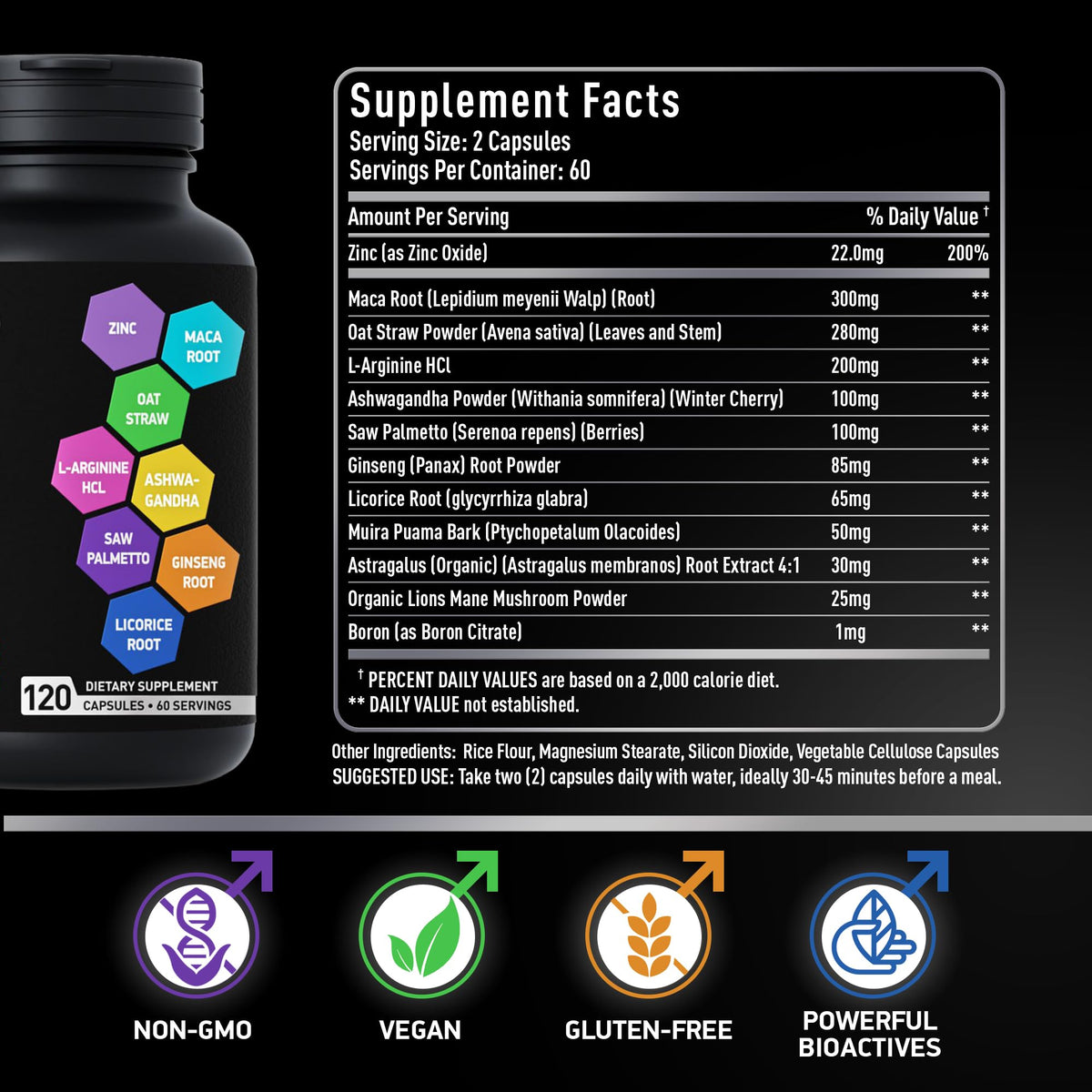 BIOACTIVE LABS Male Fertility Support Supplement - 120 Capsules - image 5