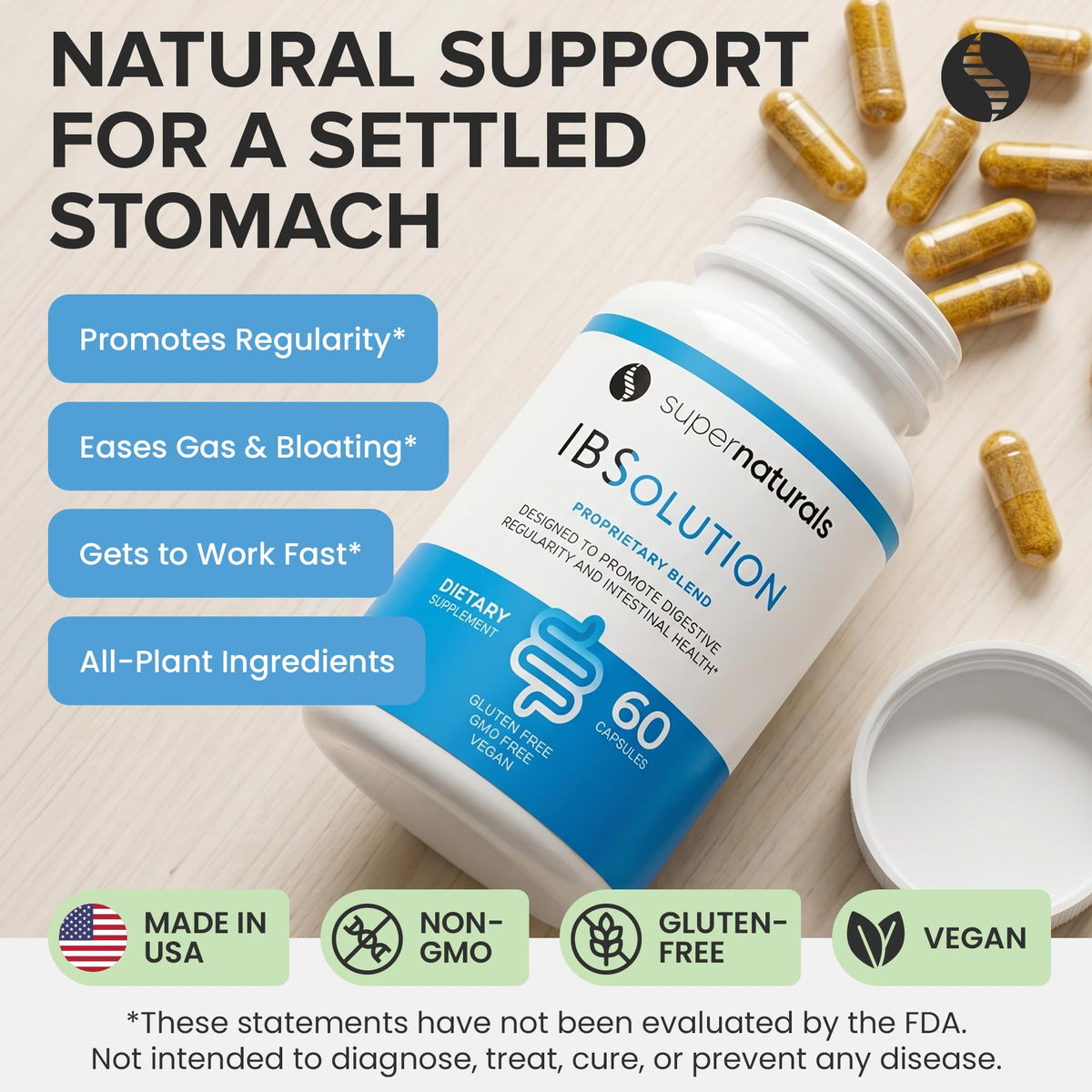 JLM Nutritionals SuperNaturals IBSolution Digestive Support - 60 Capsules - image 3